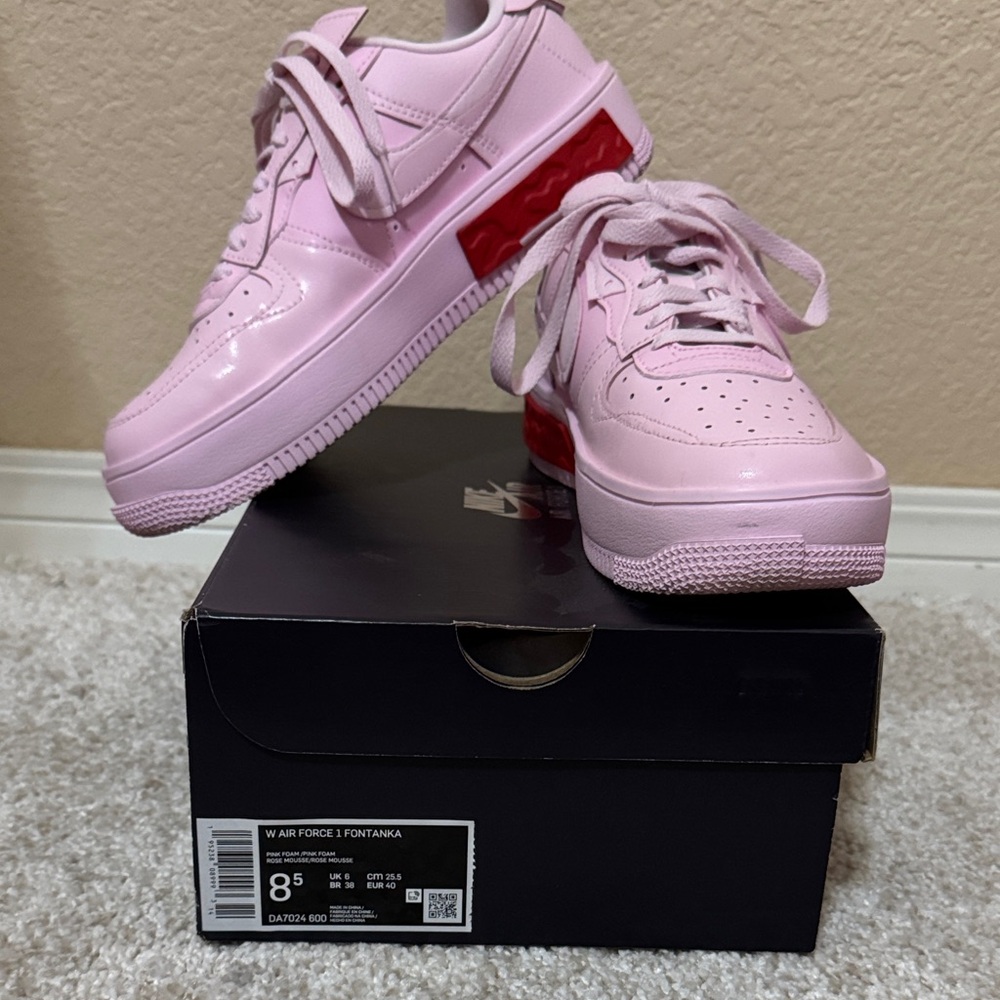 Nike Air Force 1 Pink with Red Details